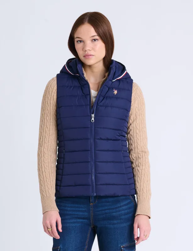 SIGNATURE STRIPE VEST WITH HOOD sold by U.S. Polo Assn.