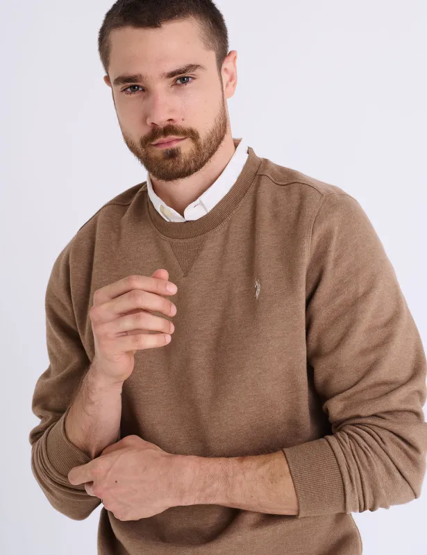 SOLID PEACHED FLEECE CREW NECK PULLOVER sold by U.S. Polo Assn.