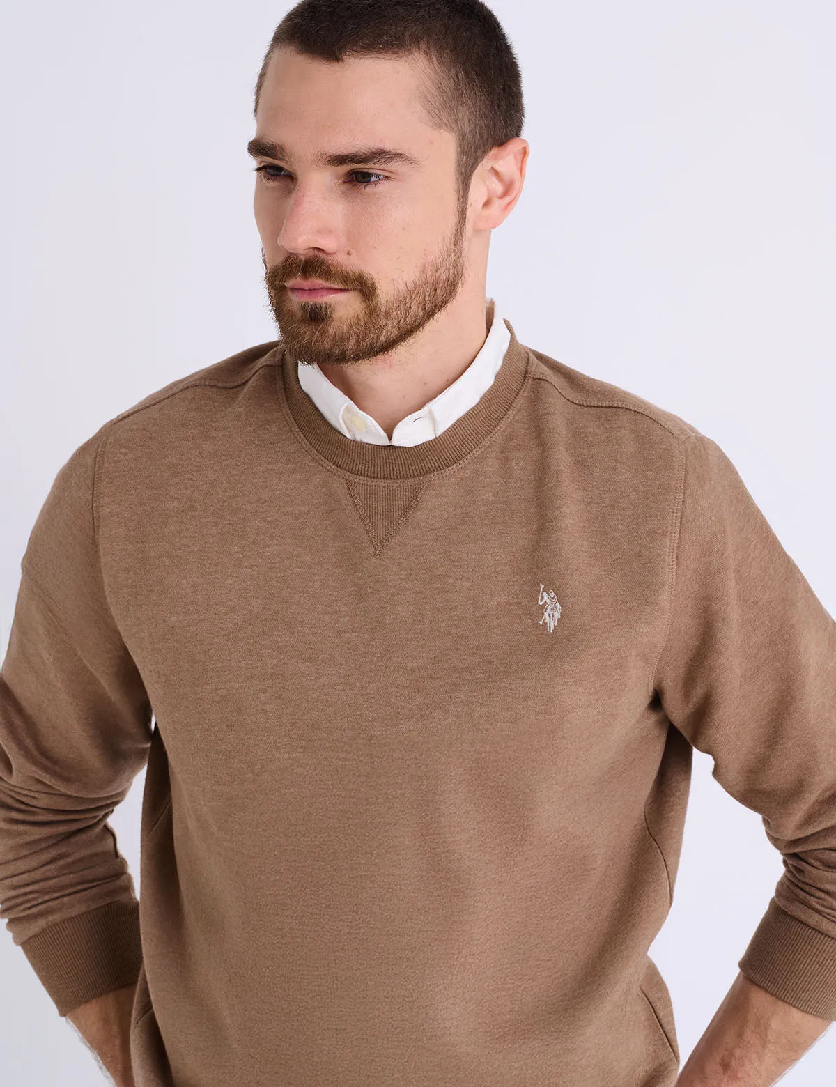 SOLID PEACHED FLEECE CREW NECK PULLOVER sold by U.S. Polo Assn. product image thumbnail 5