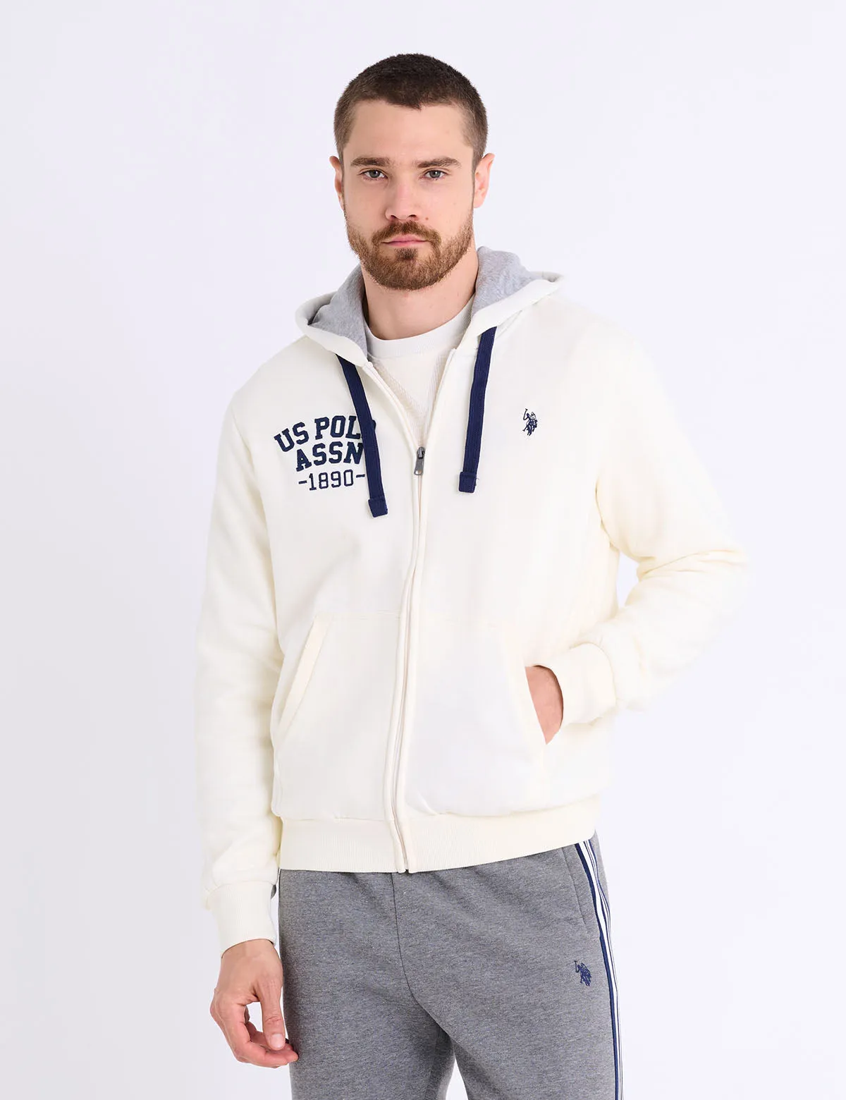 WORDMARK APPLIQUE FULL ZIP FLEECE HOODIE sold by U.S. Polo Assn. product image thumbnail 2