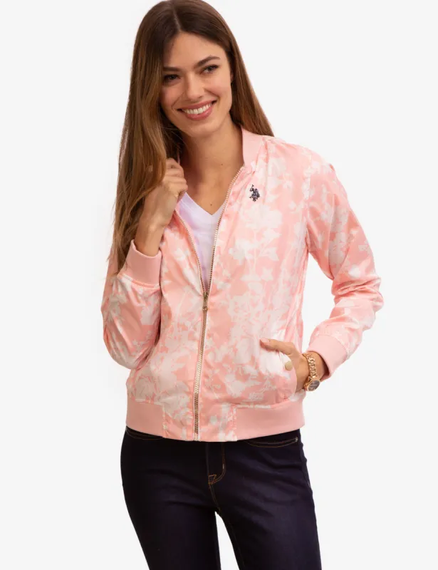 PRINTED ZIP FRONT BOMBER JACKET sold by U.S. Polo Assn.