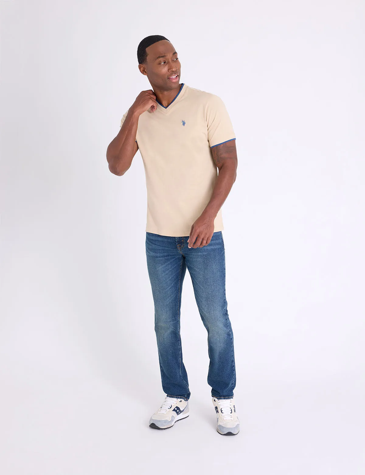 DOUBLE V-NECK T-SHIRT sold by U.S. Polo Assn. product image thumbnail 3