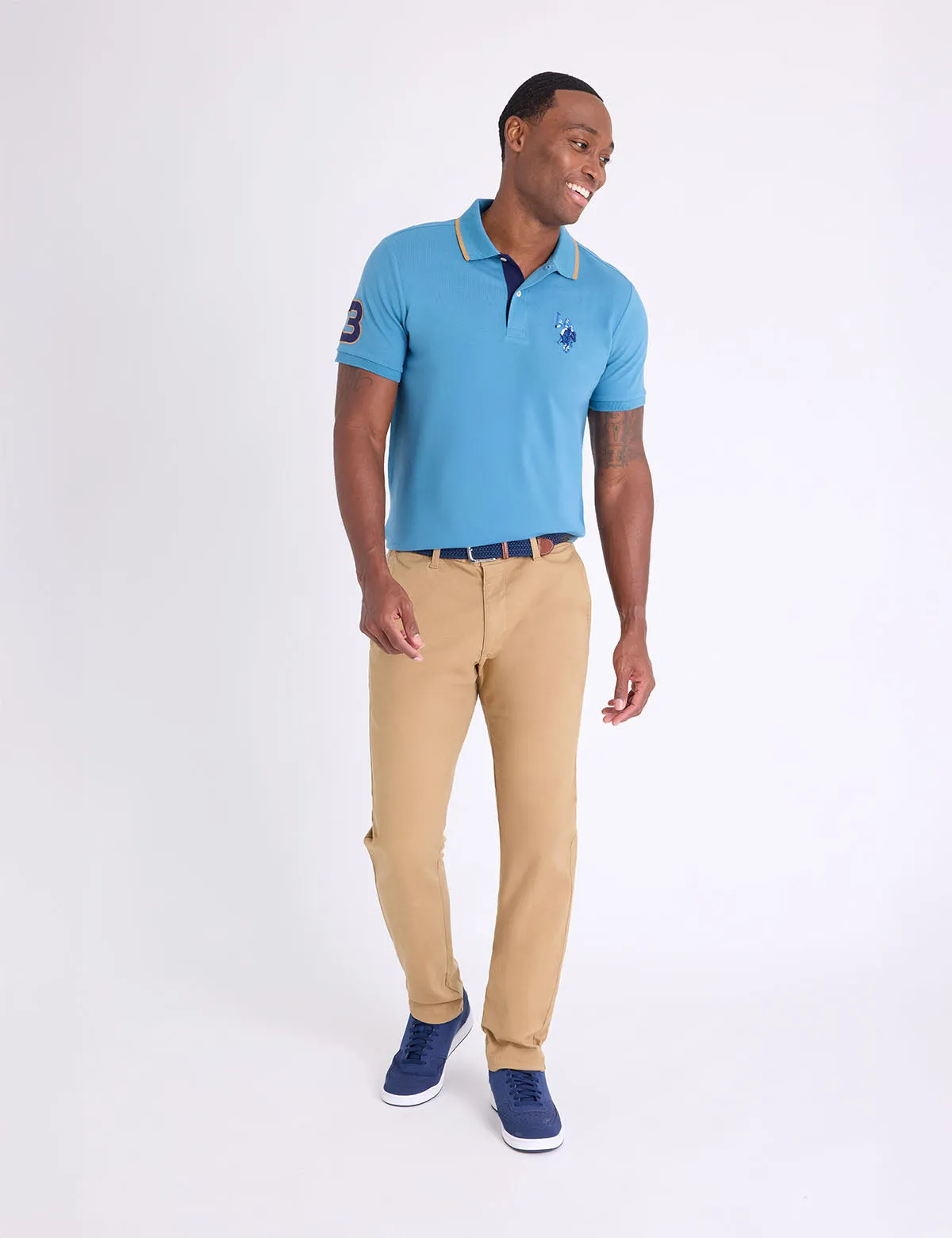 SLIM FIT BIG LOGO MULTI-TONAL POLO SHIRT sold by U.S. Polo Assn. product image thumbnail 4