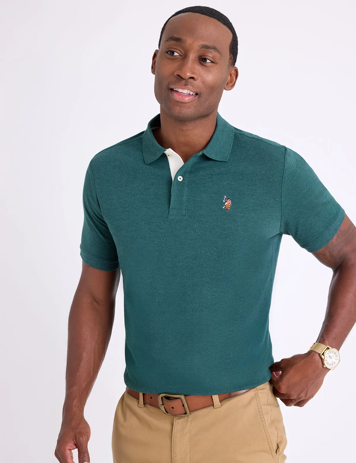 MULTI COLOR LOGO INTERLOCK POLO SHIRT sold by U.S. Polo Assn. product image thumbnail 3