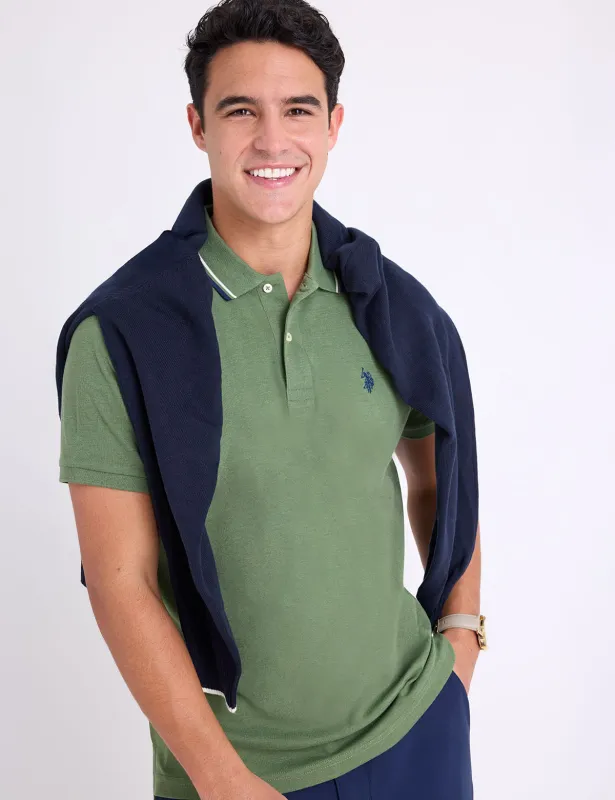 SLIM FIT TIPPED INTERLOCK POLO SHIRT sold by U.S. Polo Assn.