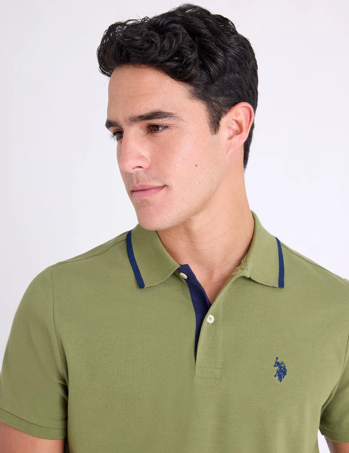 SLIM FIT STRETCH SOLID PIQUE POLO SHIRT sold by U.S. Polo Assn. product image thumbnail 2