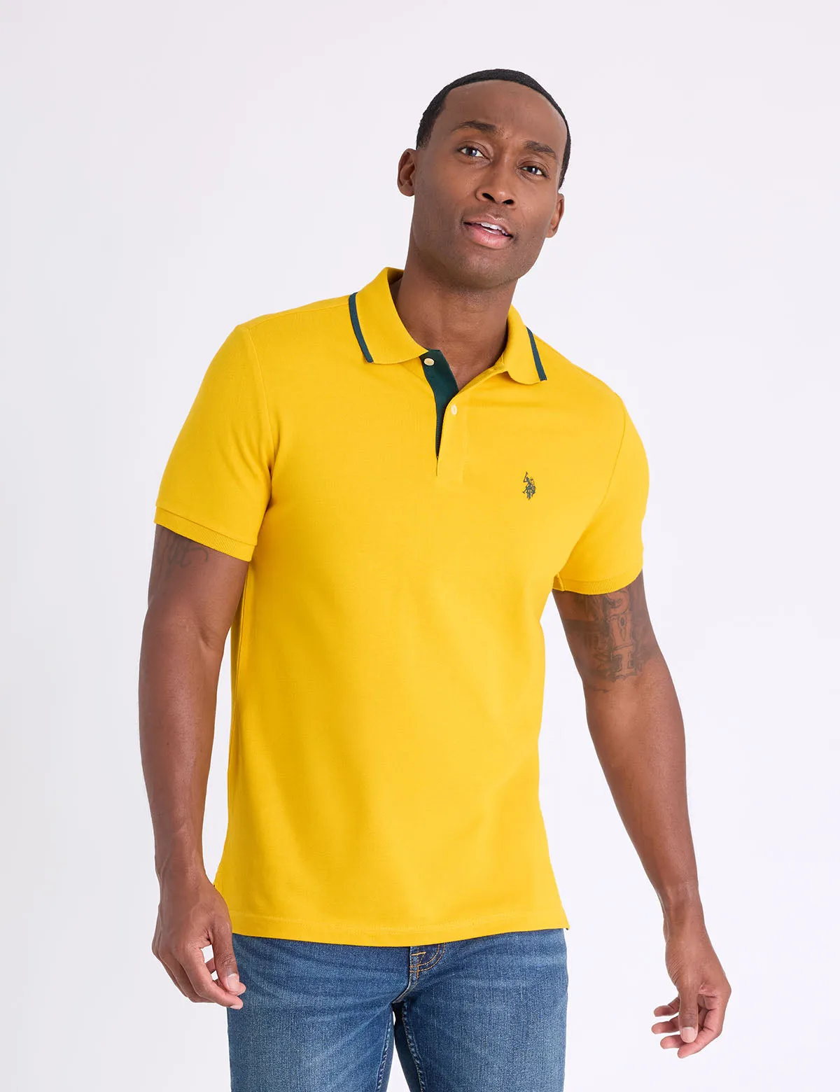 SLIM FIT STRETCH SOLID PIQUE POLO SHIRT sold by U.S. Polo Assn. product image thumbnail 4