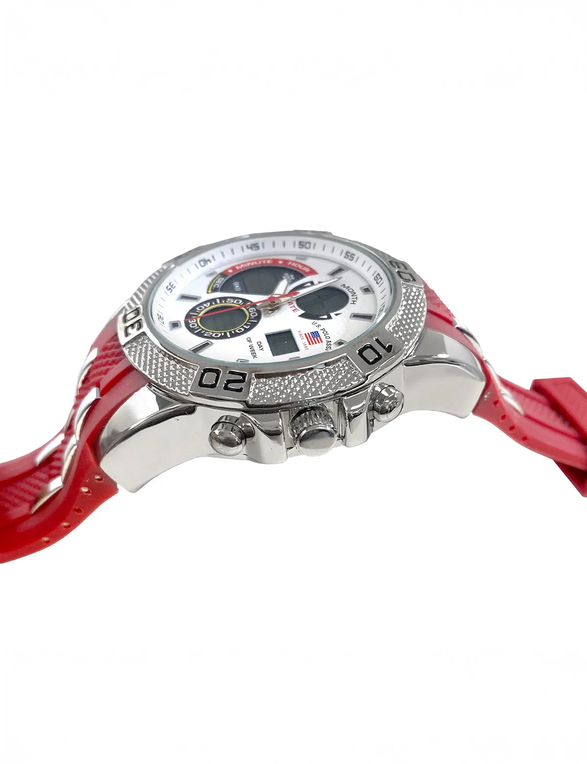 MENS RED STRAP ANADIGI WATCH sold by U.S. Polo Assn. product image thumbnail 3