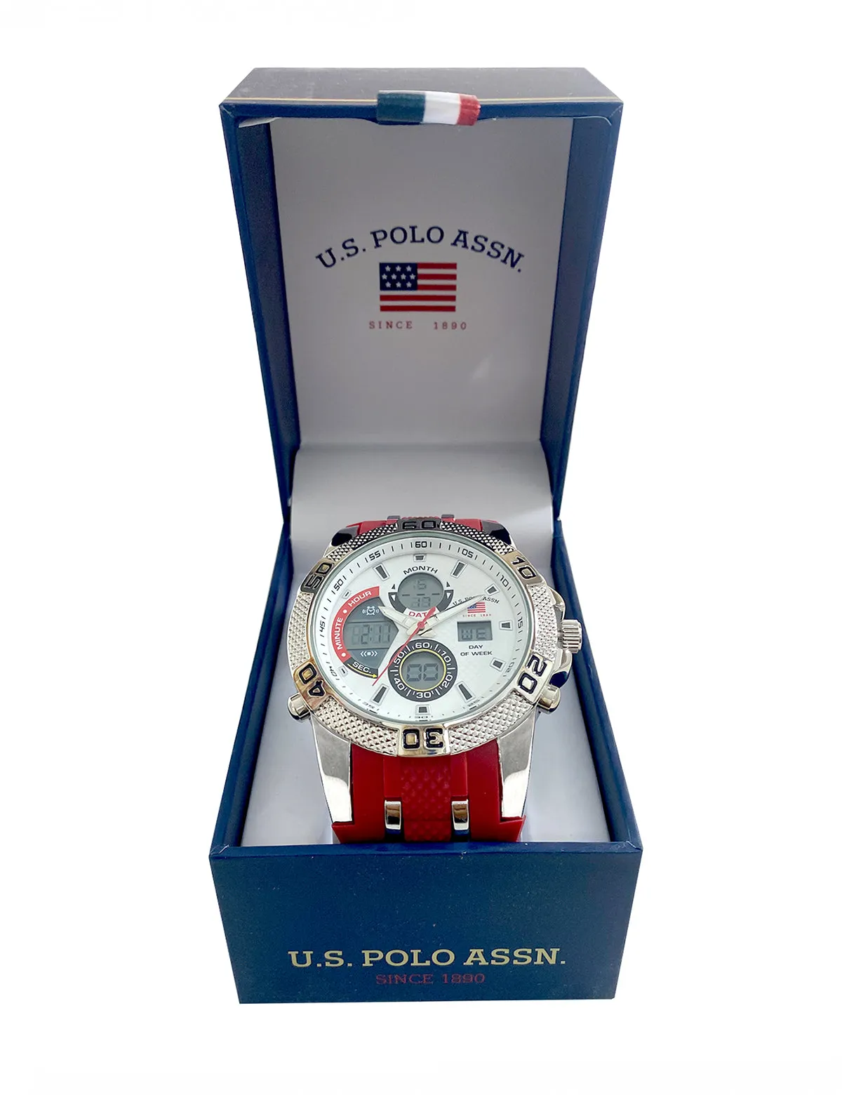 MENS RED STRAP ANADIGI WATCH sold by U.S. Polo Assn. product image thumbnail 2