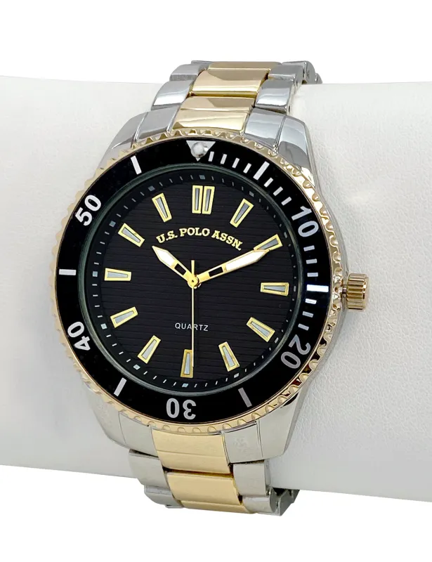 MENS TWO TONE LINK ANALOG WATCH sold by U.S. Polo Assn.