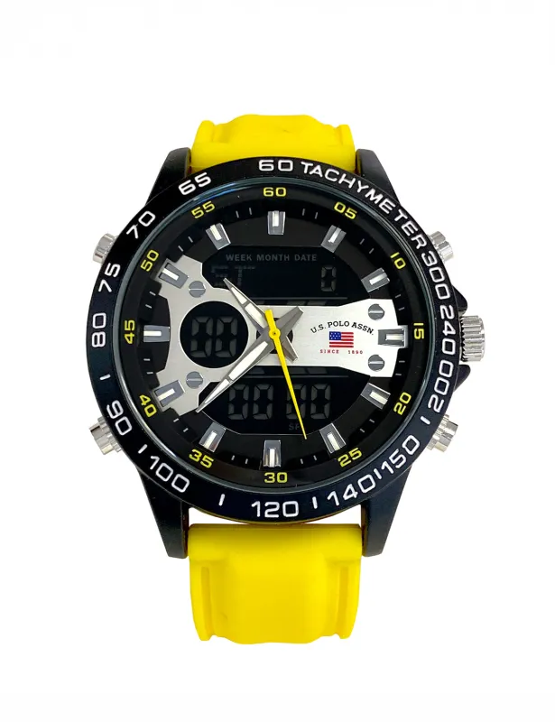 MENS YELLOW STRAP ANADIGI WATCH sold by U.S. Polo Assn.