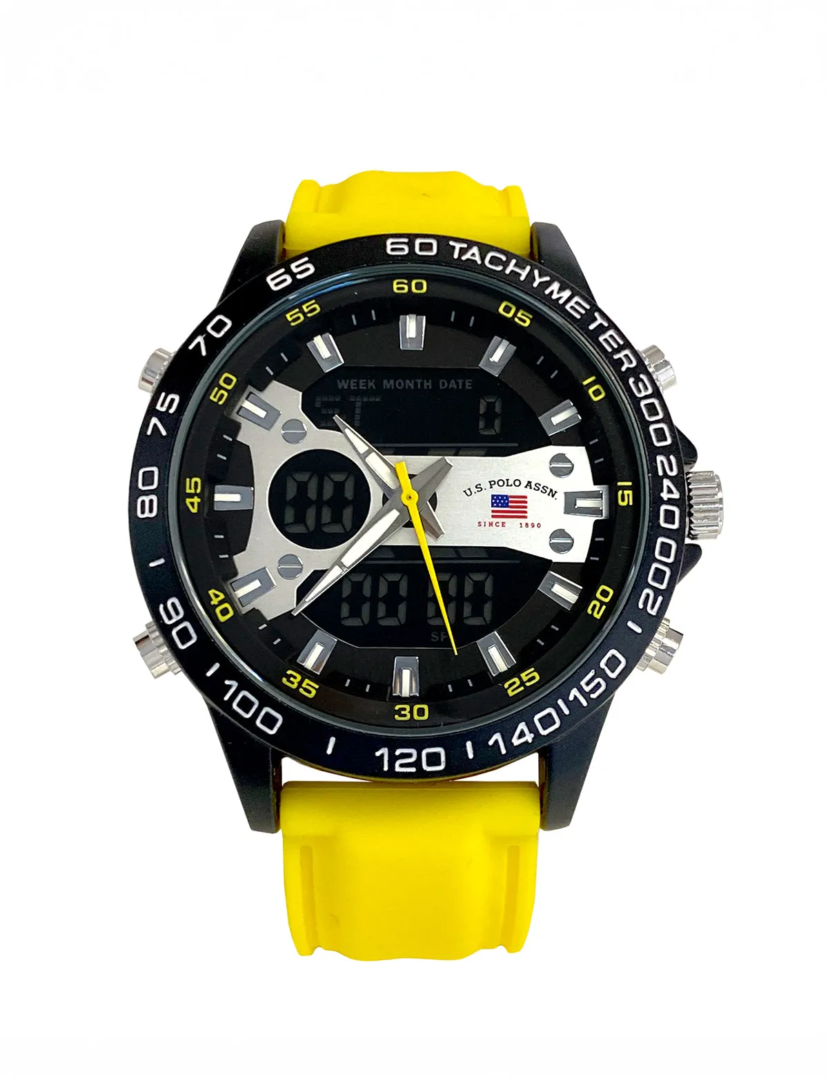 MENS YELLOW STRAP ANADIGI WATCH sold by U.S. Polo Assn.