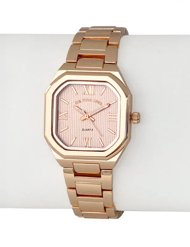 LADIES ROSE GOLD LINK ANALOG WATCH sold by U.S. Polo Assn.