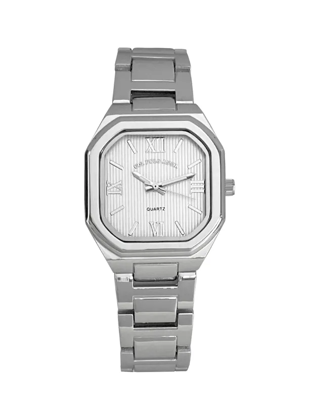 LADIES SILVER LINK ANALOG WATCH sold by U.S. Polo Assn.