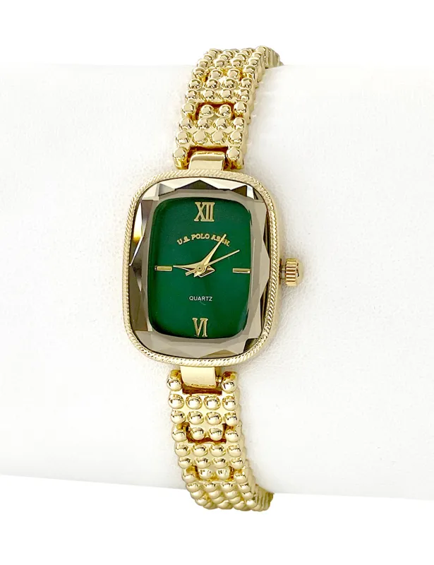 LADIES OVAL GOLD WATCH WITH GREEN FACE sold by U.S. Polo Assn.