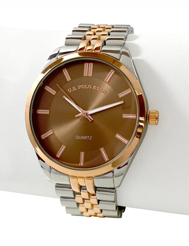 MENS TWO TONE LINK ANALOG WATCH sold by U.S. Polo Assn.