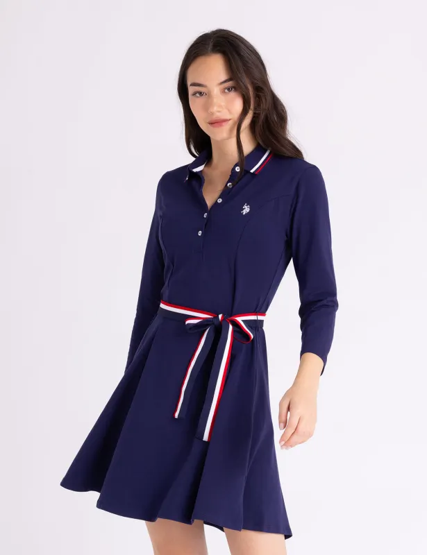 3/4 SLEEVE SIGNATURE STRIPE SWING DRESS sold by U.S. Polo Assn.