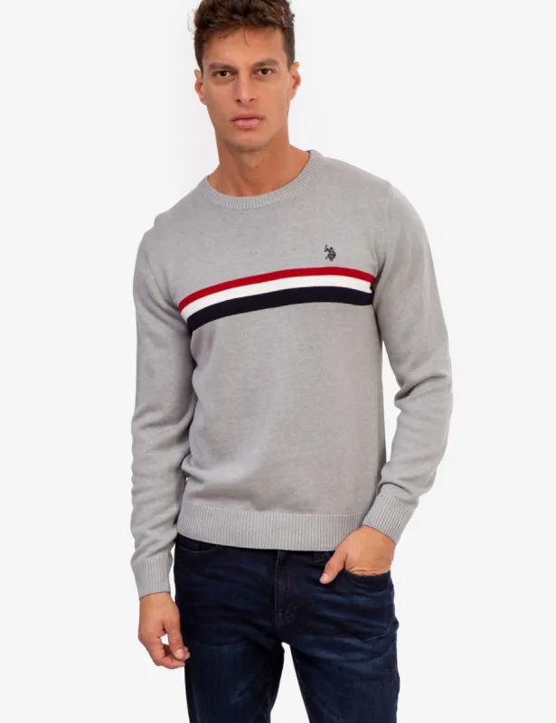 CHEST STRIPE CREW NECK SWEATER sold by U.S. Polo Assn.