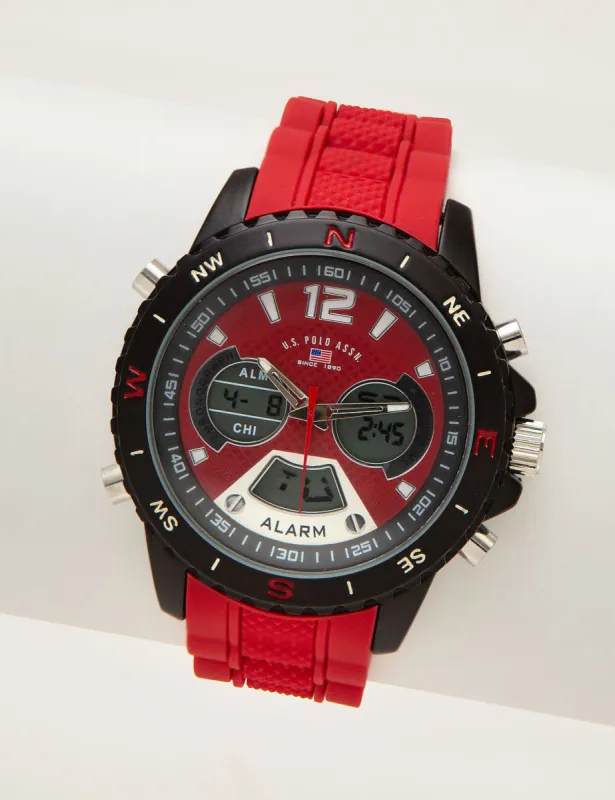 MEN'S RED ANA DIGI SPORT WATCH sold by U.S. Polo Assn.