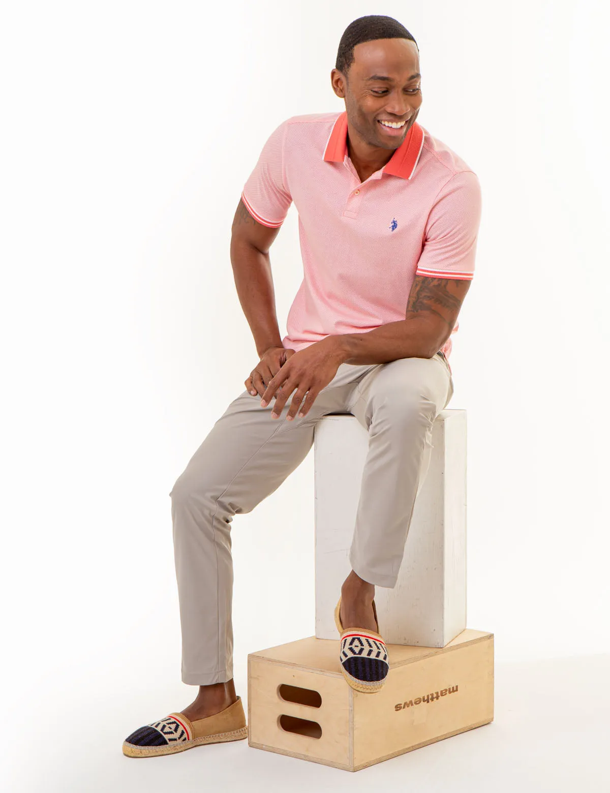 ALL OVER PRINT TEXTURED COLLAR POLO SHIRT sold by U.S. Polo Assn. product image thumbnail 5
