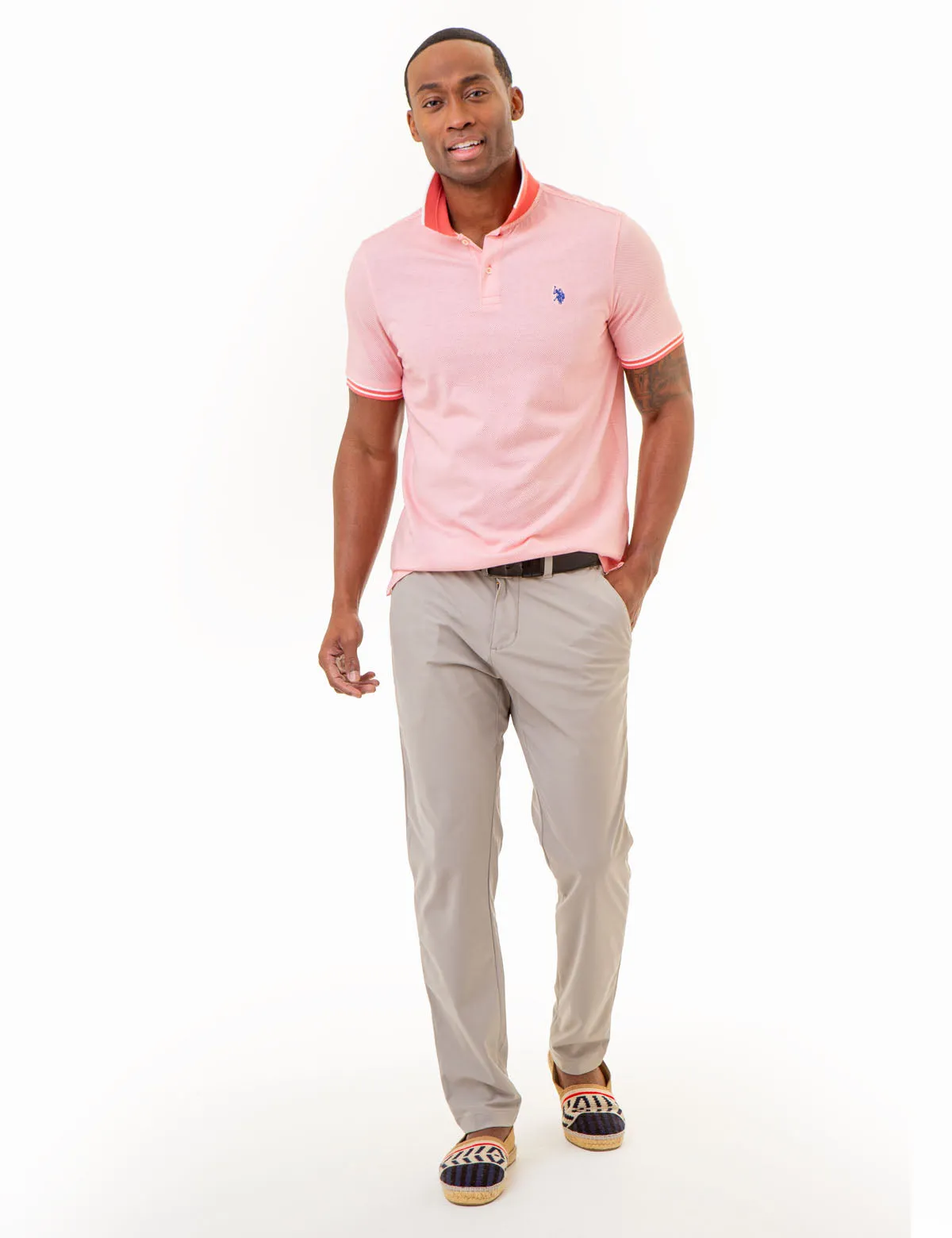 ALL OVER PRINT TEXTURED COLLAR POLO SHIRT sold by U.S. Polo Assn. product image thumbnail 2