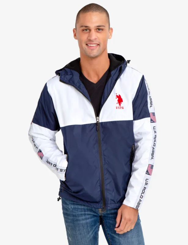 HOODED WINDBREAKER WITH U.S. POLO ASSN. SIDE TAPING sold by U.S. Polo Assn.