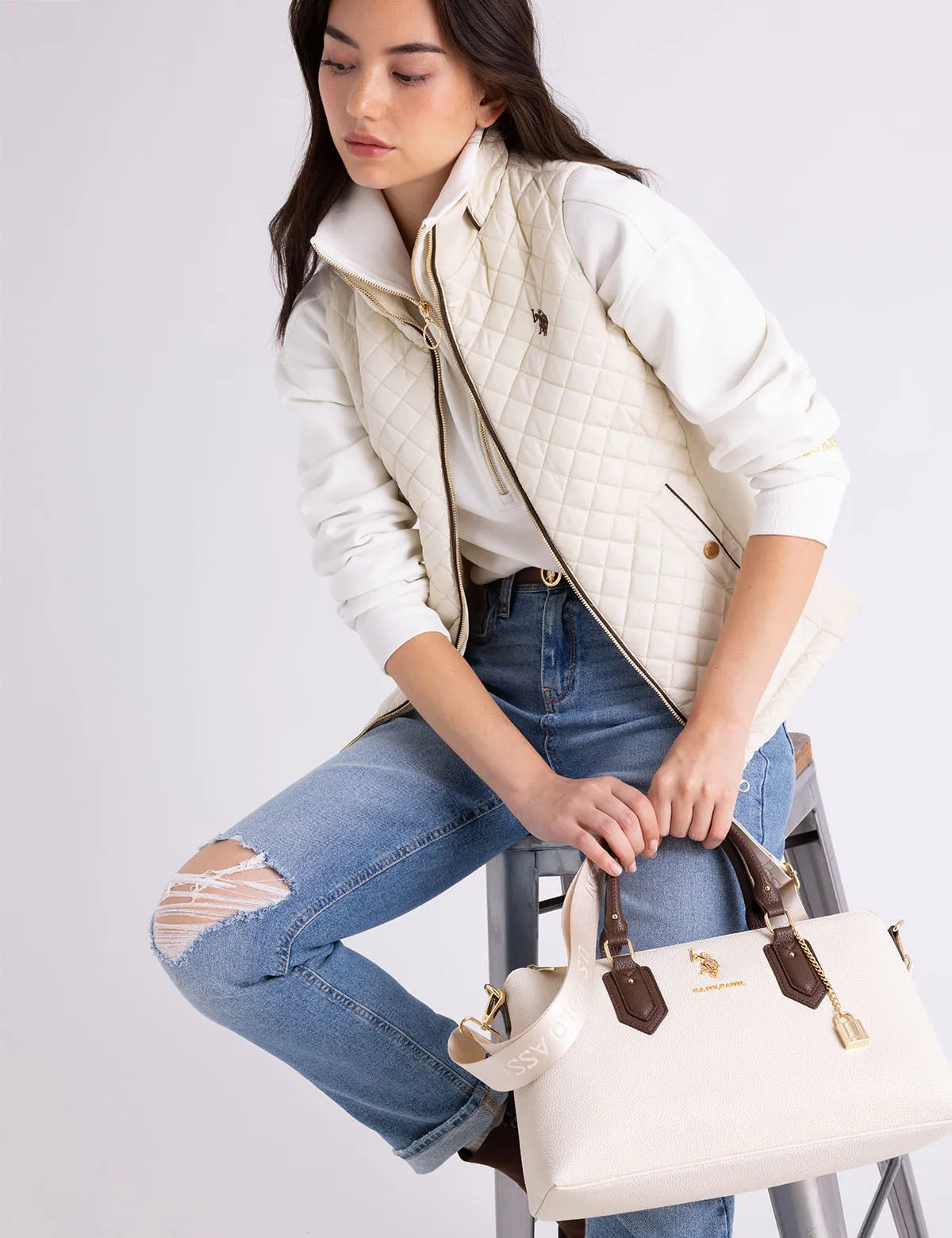 LOCK CHAIN SATCHEL BAG WITH CROSSBODY STRAP sold by U.S. Polo Assn.