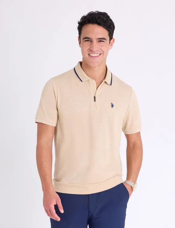 WHITE LABEL SLUB PIQUE POLO SHIRT WITH RIB WAIST made by U.S. Polo Assn.