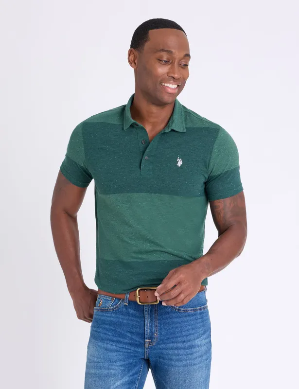 WHITE LABEL YARN DYE STRIPE JERSEY POLO SHIRT made by U.S. Polo Assn.