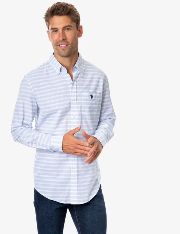 HORIZONTAL STRIPE POPLIN SHIRT sold by U.S. Polo Assn.