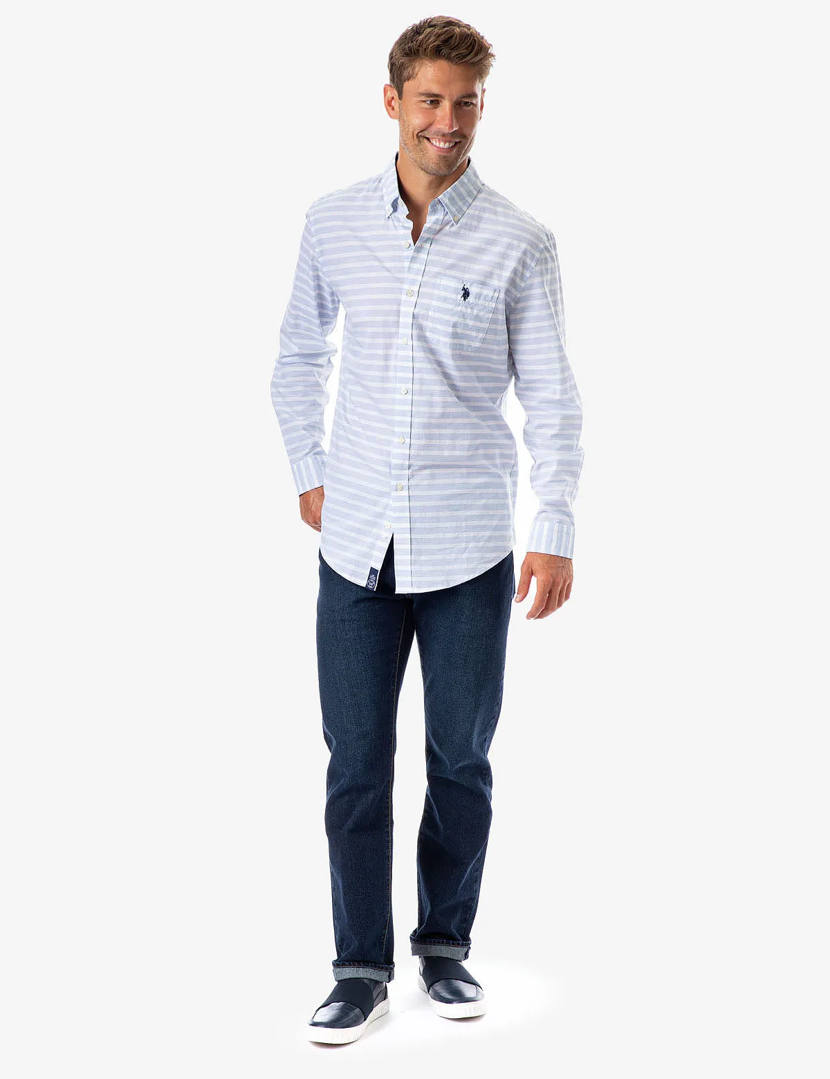 HORIZONTAL STRIPE POPLIN SHIRT sold by U.S. Polo Assn. product image thumbnail 2