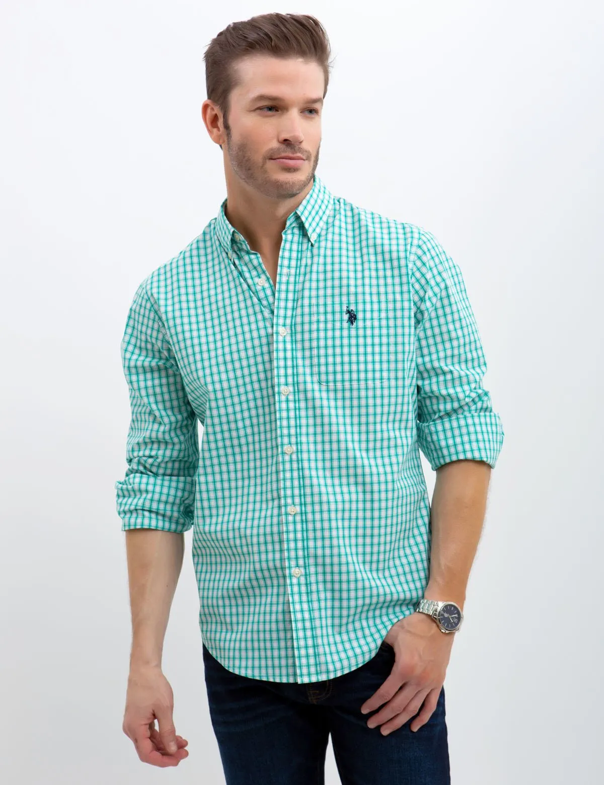 STRETCH SLIM WOVEN SHIRT sold by U.S. Polo Assn. product image thumbnail 5