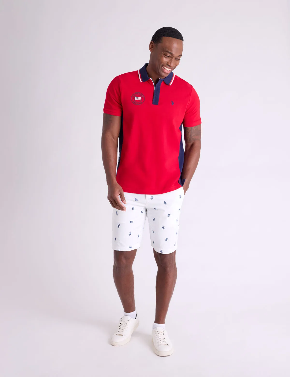 USA VERTICAL PATCH PIQUE POLO SHIRT WITH ZIP PLACKET sold by U.S. Polo Assn. product image thumbnail 2