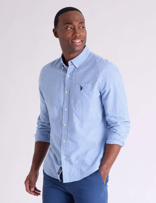 LONG SLEEVE LIGHT WEIGHT GINGHAM OXFORD SHIRT made by U.S. Polo Assn.