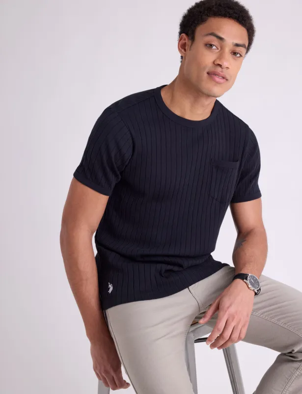 WHITE LABEL RIB CREW T-SHIRT WITH POCKET made by U.S. Polo Assn.