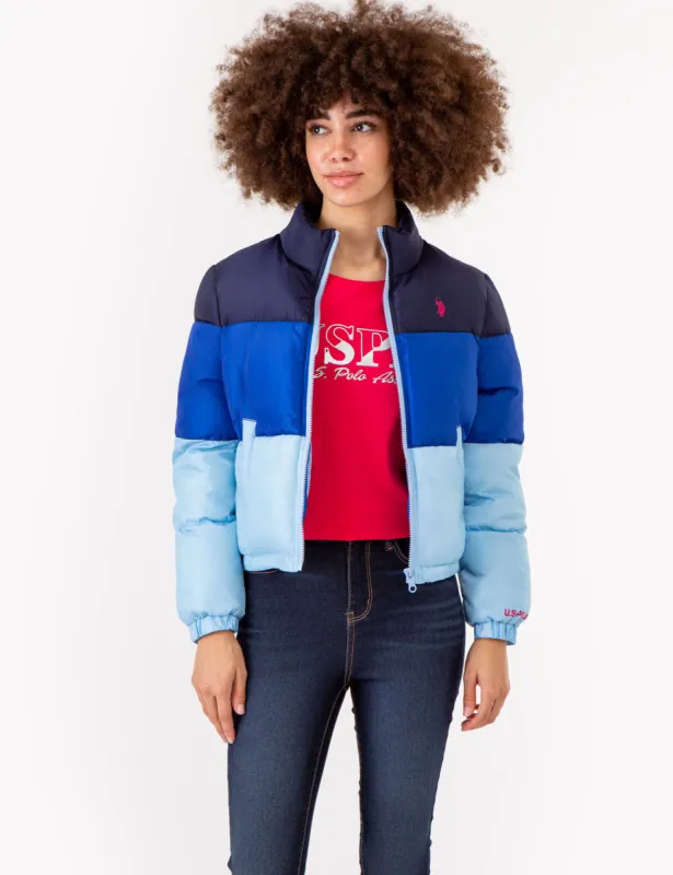 CROPPED COLORBLOCK PUFFER JACKET sold by U.S. Polo Assn.