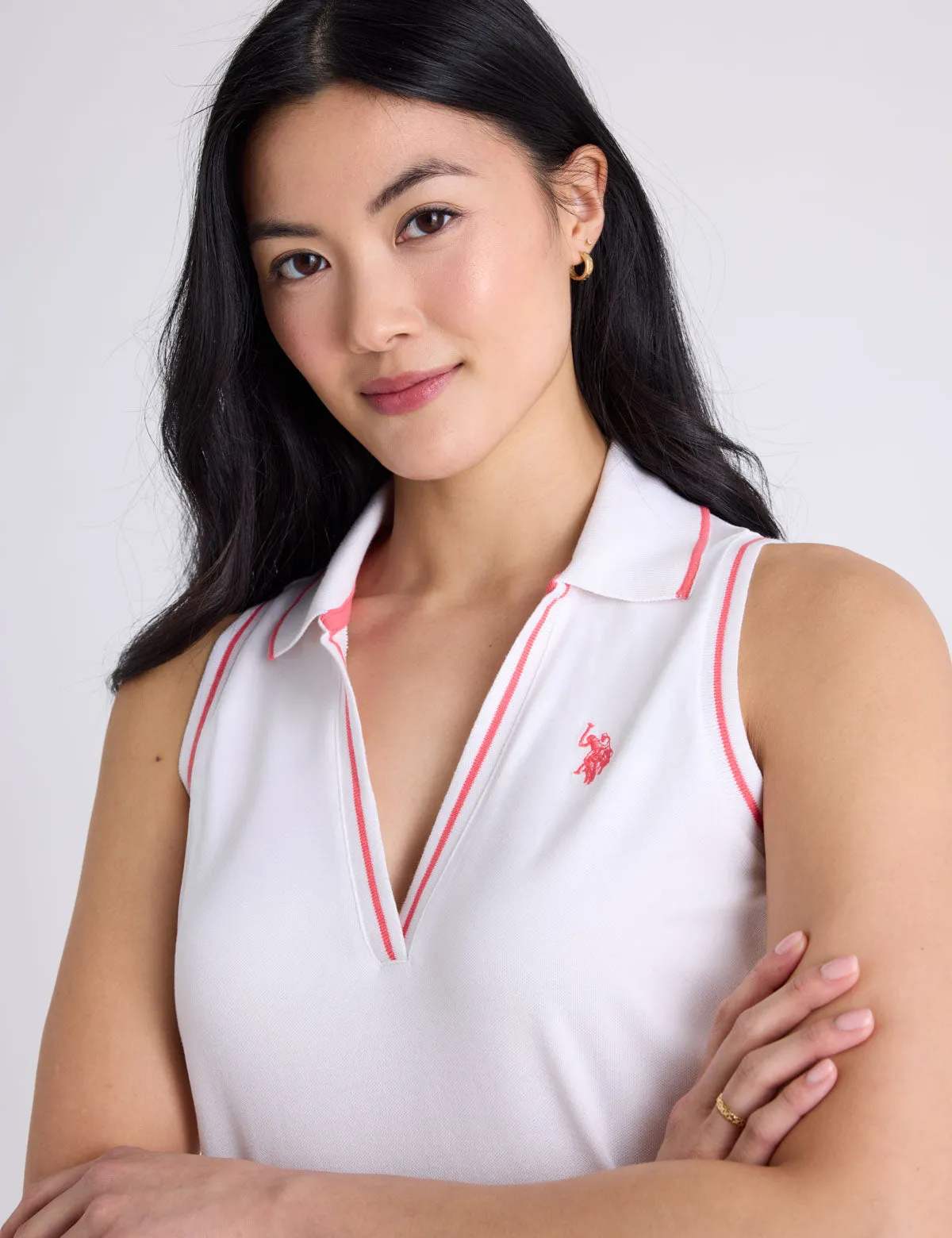 SLEEVELESS SPLIT NECK POLO DRESS sold by U.S. Polo Assn. product image thumbnail 5