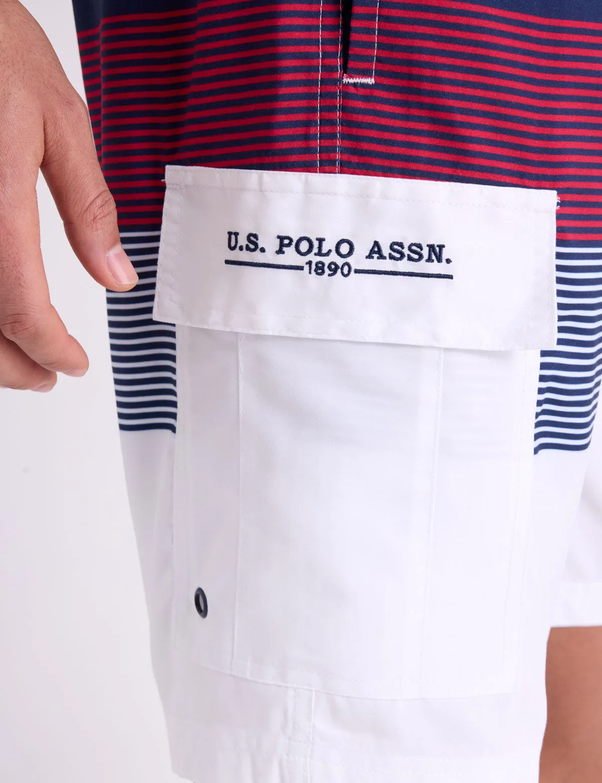 10" COLORBLOCK STRIPE CARGO SWIM SHORTS sold by U.S. Polo Assn. product image thumbnail 5