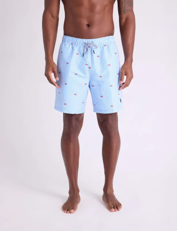 7" FLAG STRIPE SWIM SHORTS sold by U.S. Polo Assn.