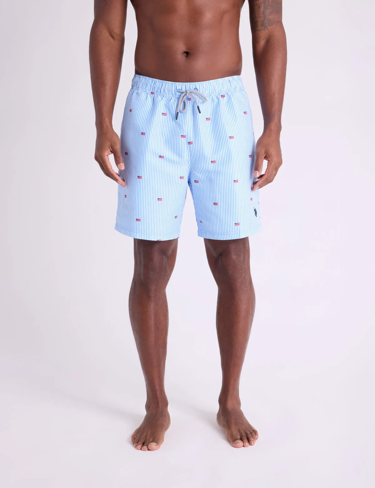 7" FLAG STRIPE SWIM SHORTS sold by U.S. Polo Assn.