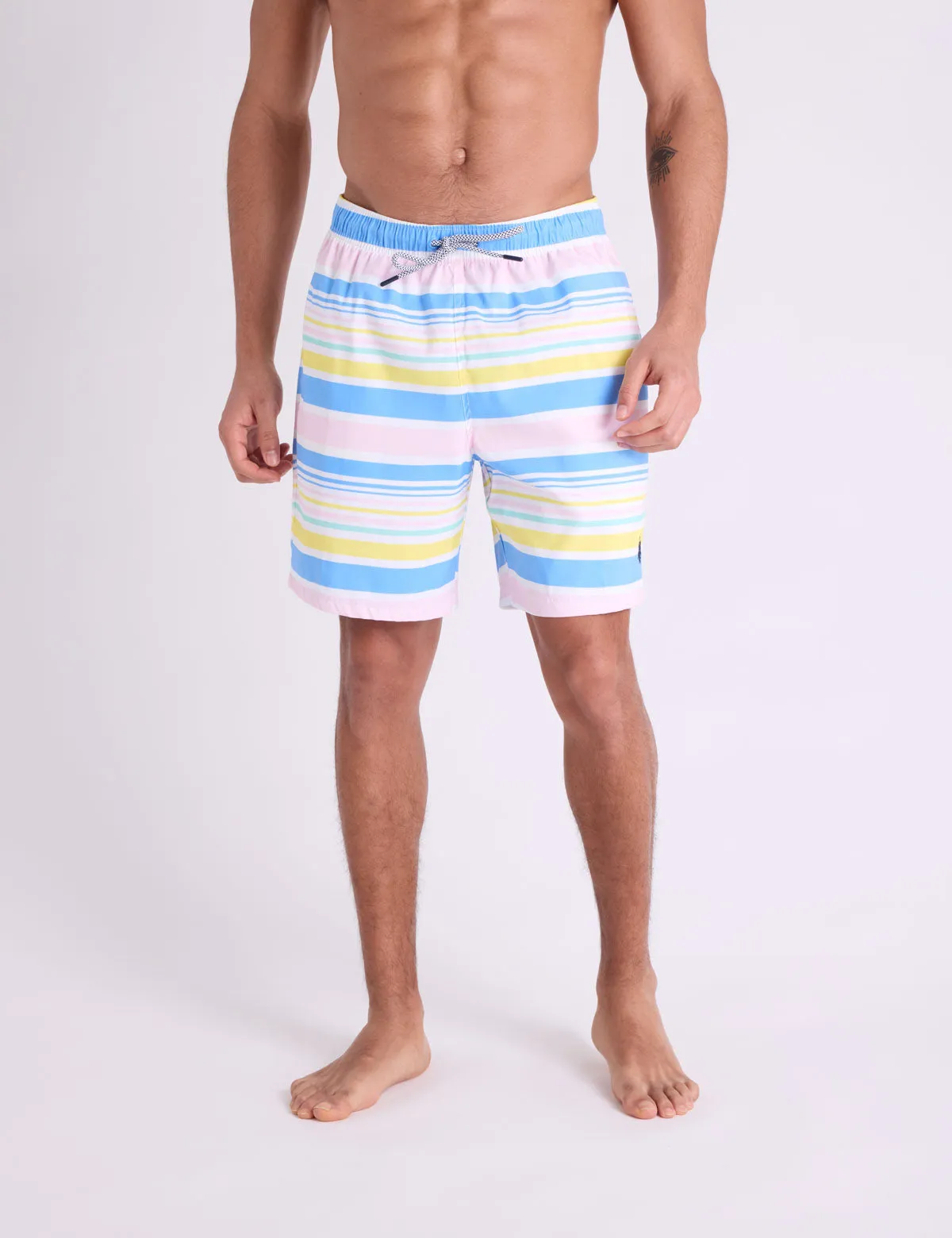 7" MULTISTRIPE SWIM SHORTS sold by U.S. Polo Assn.