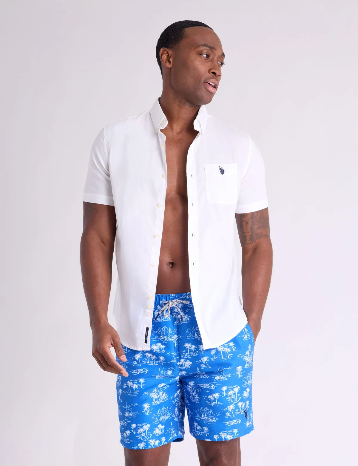 7" PALM TREE PRINT SWIM SHORTS sold by U.S. Polo Assn. product image thumbnail 2