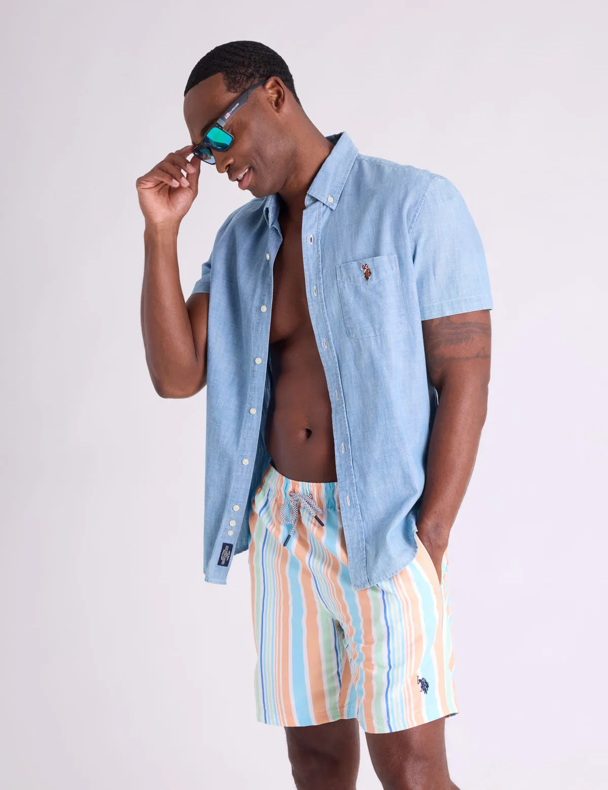 7" MULTISTRIPE SWIM SHORTS sold by U.S. Polo Assn. product image thumbnail 2