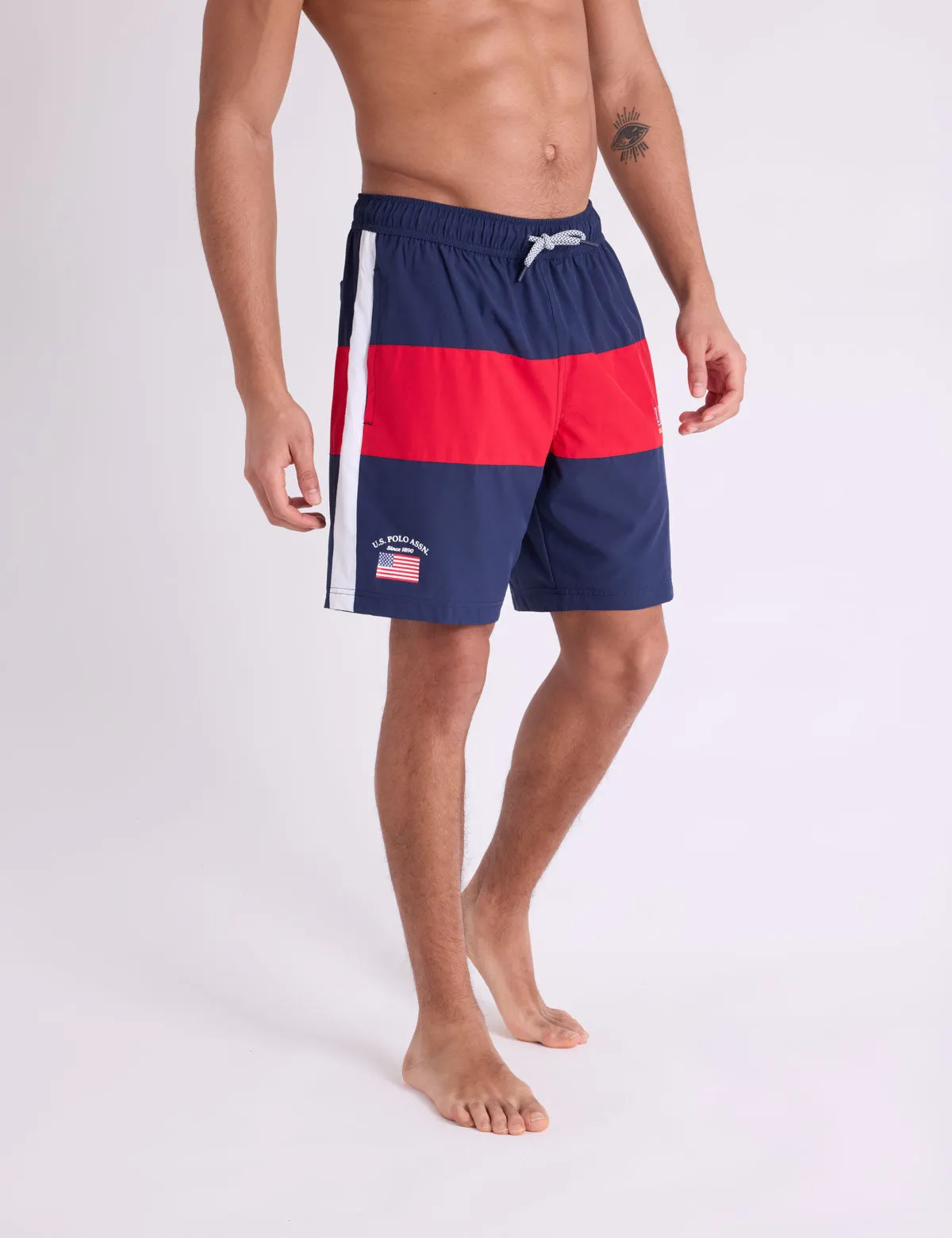 7" USA COLORBLOCK SWIM SHORTS sold by U.S. Polo Assn.