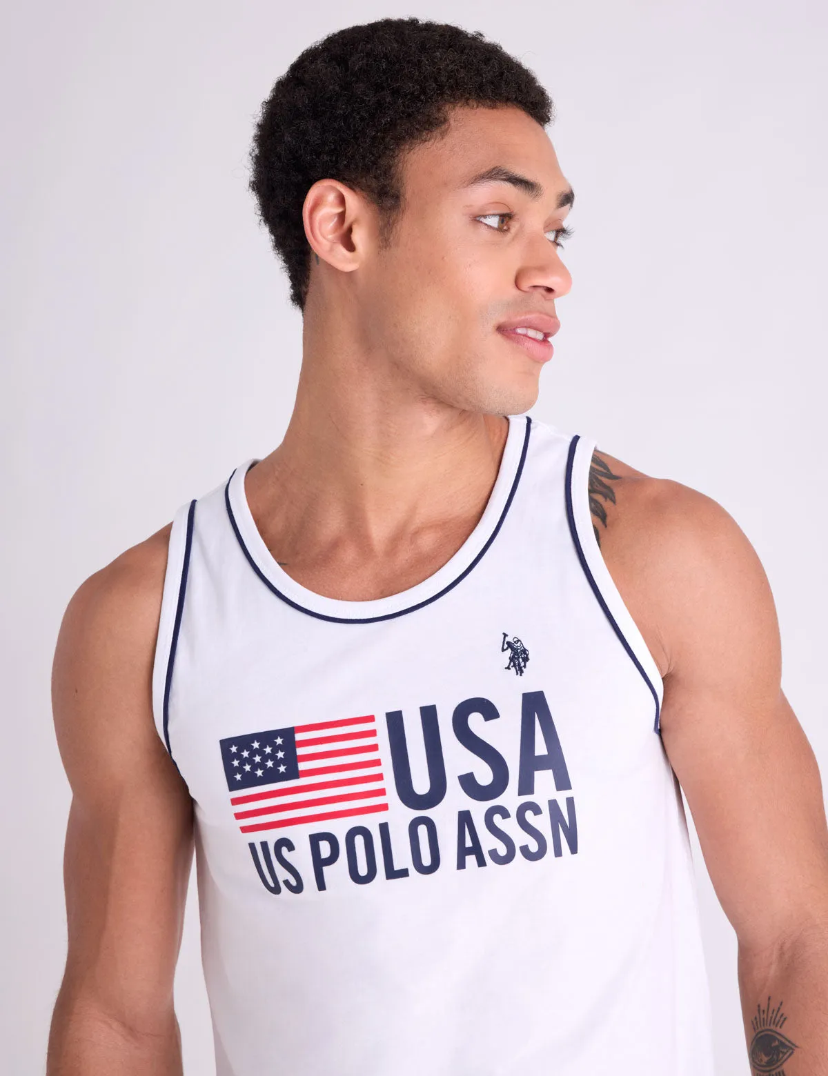 USA GRAPHIC PRINT TANK WITH PIPING DETAIL sold by U.S. Polo Assn. product image thumbnail 2