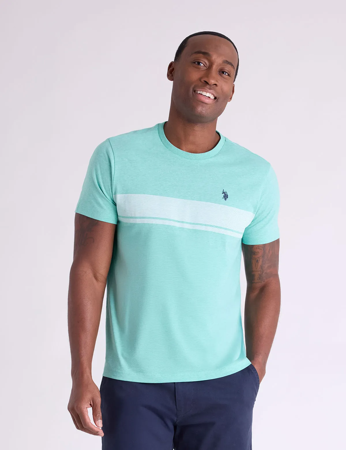 CHEST STRIPE COLORBLOCK JERSEY T-SHIRT sold by U.S. Polo Assn.