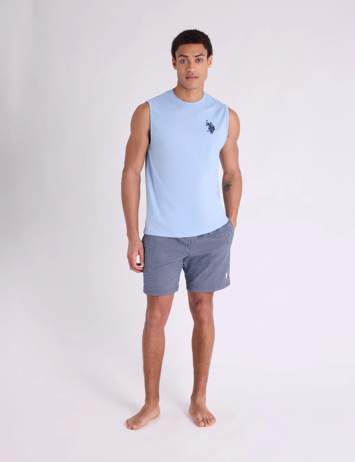 7" SEERSUCKER STRIPE SWIM SHORTS sold by U.S. Polo Assn. product image thumbnail 3