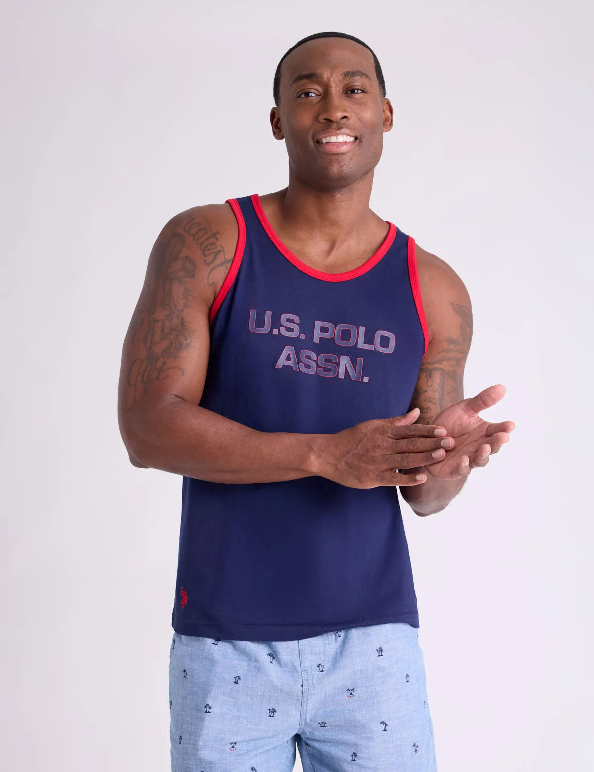 U.S. POLO ASSN. WORDMARK JERSEY TANK sold by U.S. Polo Assn.