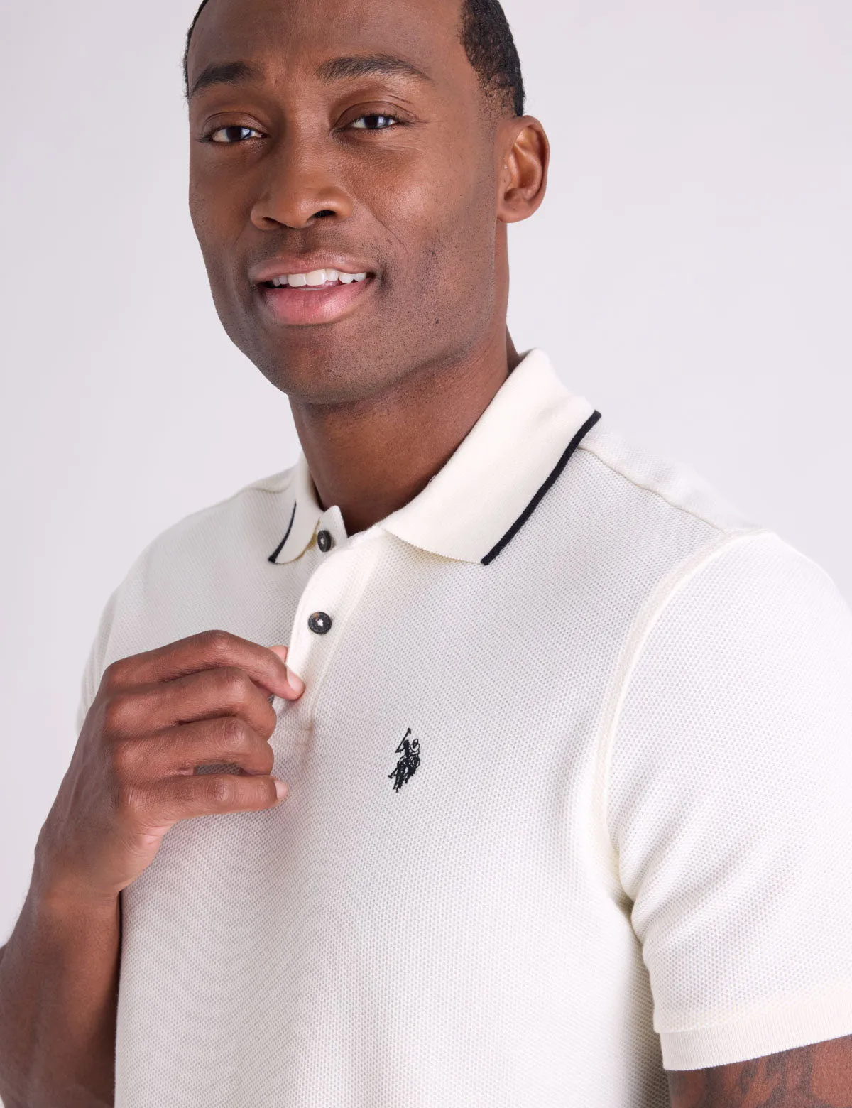 HONEYCOMB RIBBED BAND POLO SHIRT sold by U.S. Polo Assn. product image thumbnail 2