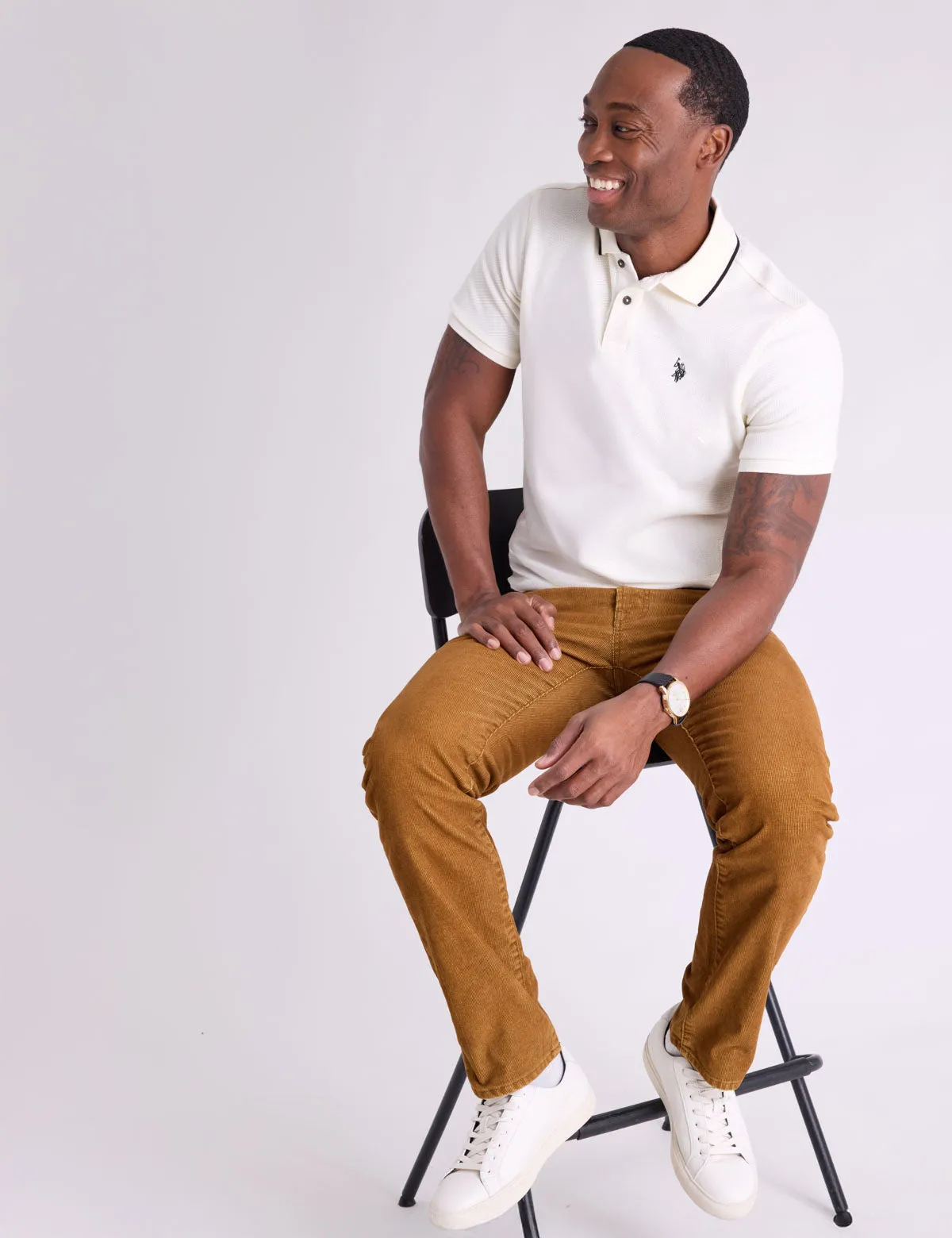 HONEYCOMB RIBBED BAND POLO SHIRT sold by U.S. Polo Assn. product image thumbnail 3